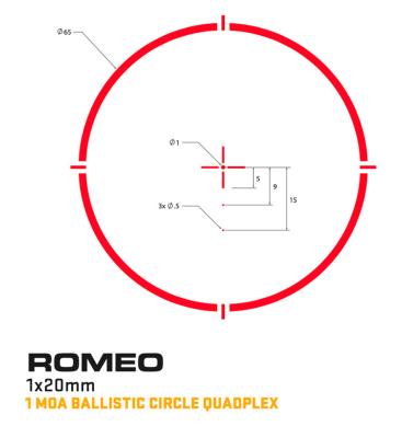 SIG Sauer Red Dot Romeo 4H, 1MOA / 65 MOA, 1x20mm