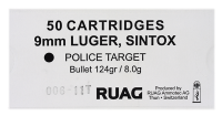 37.3120 - RUAG Cartouche 9mmLuger, Sintox Target FMJ 124