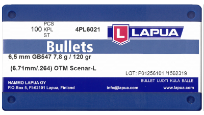 Lapua Geschosse 6.5mm, Scenar-L OTM 120gr GB547