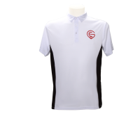 97.8001 - G+E Polo shirt, Unisex white/black S-2XL