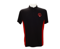 97.8002 - G+E Polo Shirt, Unisex schwarz/rot XS-3XL