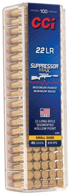 CCI Rimfire .22lr, Suppressor Max, 45gr SHP_1