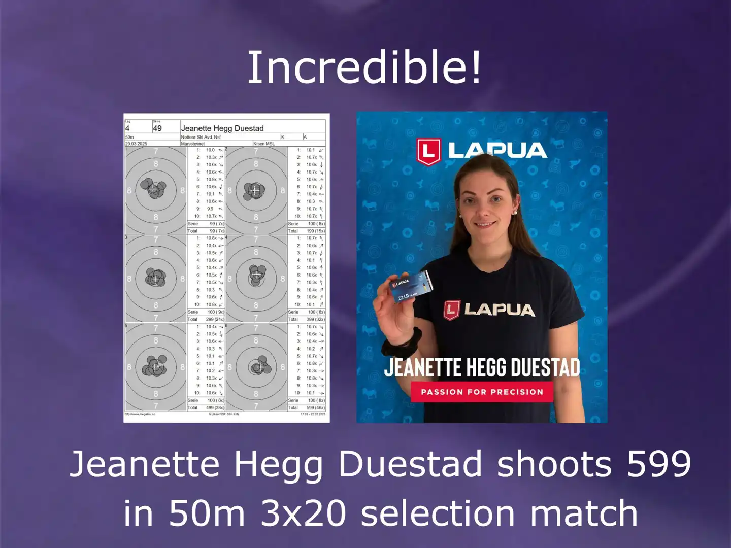 Jeanette Hegg-Duestad shoots 599