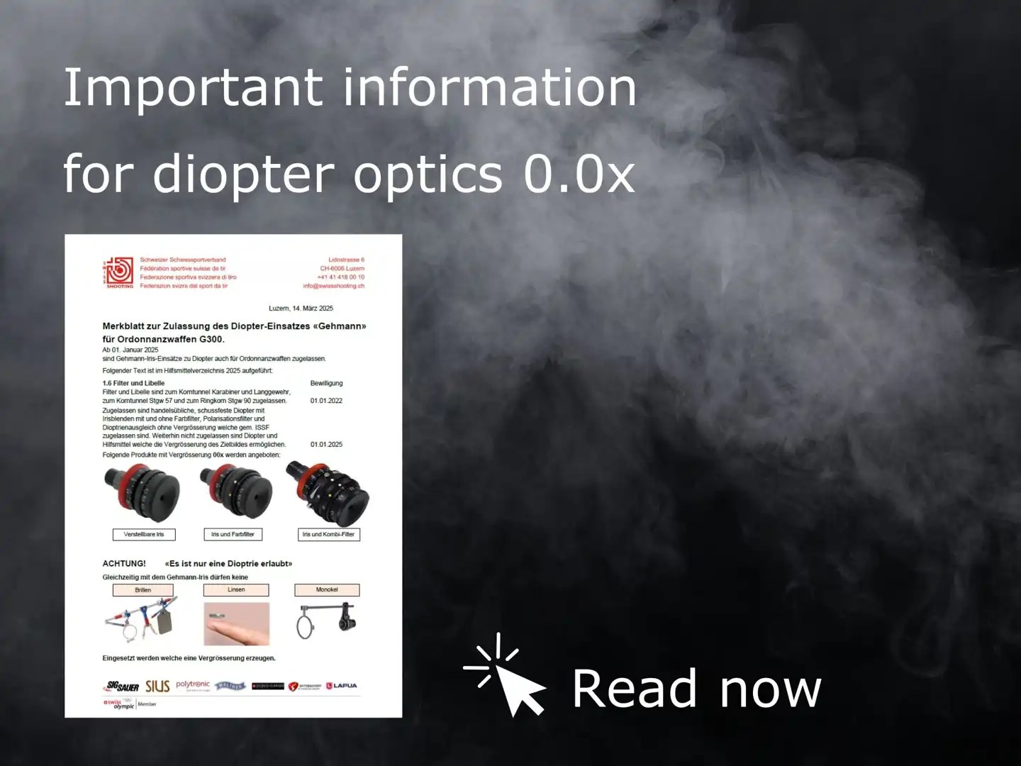Instruction sheet for diopter optics 0.0x Gehmann