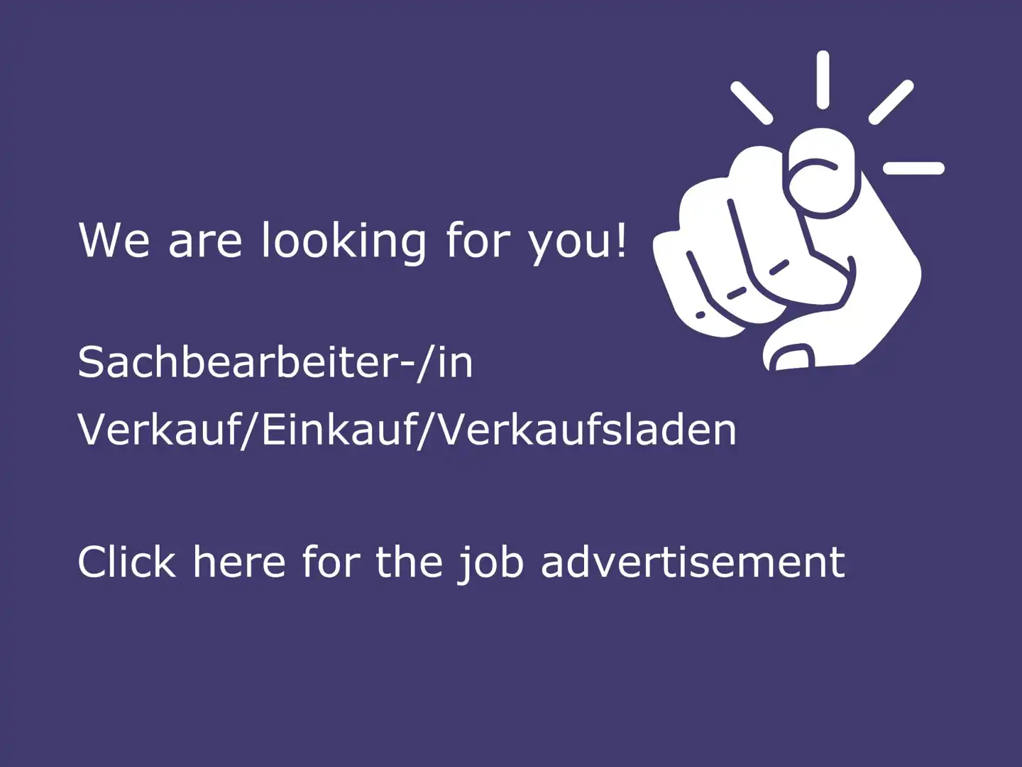Job advertisement Sachbearbeiter/-in