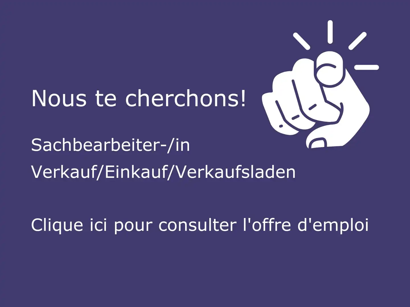Annonce d'emploi Sachbearbeiter/-in