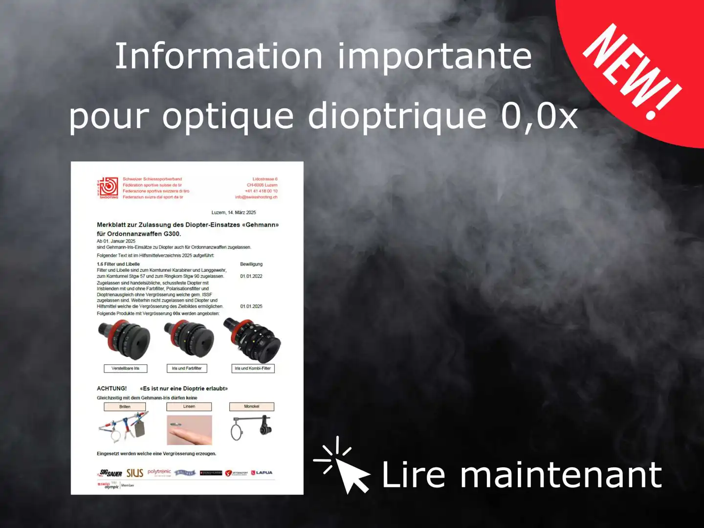 Merkblatt zu Diopteroptik 0,0x Gehmann