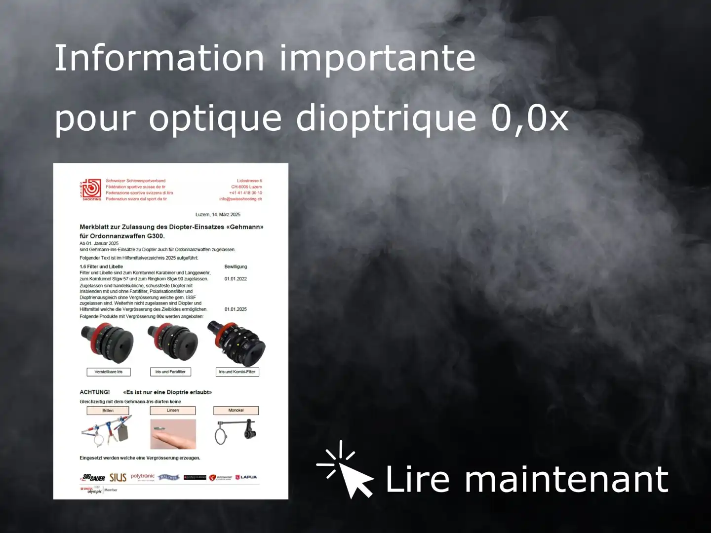 Merkblatt zu Diopteroptik 0,0x Gehmann
