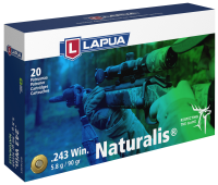 Lapua Cartridge .243Win, Naturalis 90gr N509