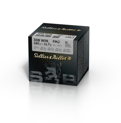 Sellier&Bellot Kugelpatrone .308Win, FMJ 180gr