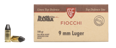 Fiocchi FFW-Patrone 9mmLuger, Black Mamba 100gr