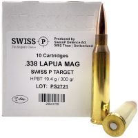 37.3100 - Swiss P Kugelpatrone .338LapMag Target 300gr