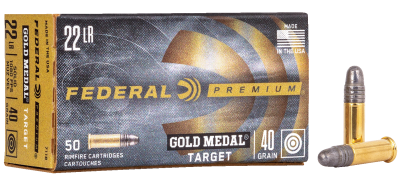 Federal Rimfire .22lr., 40gr Gold Medal 40gr