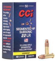 CCI 74 Rimfire .22lr, Subsonic Segmented HP