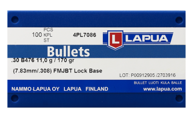 Lapua bullet 7.62mm, Lock Base FMJBT 170gr B476