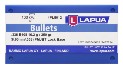 Lapua projectile .338, Lock Base FMJBT 250gr B408