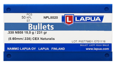 Lapua bullet .338, Naturalis Solid 231gr N508