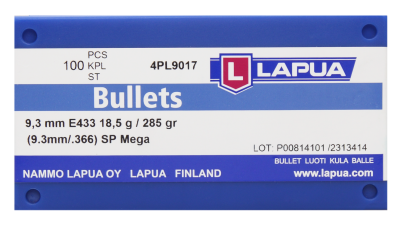 Lapua bullet 9.3mm, Mega SP 285gr E433