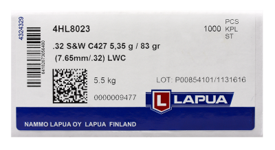 Lapua Projectile .32S&W, LWC 83gr C427 (1000)