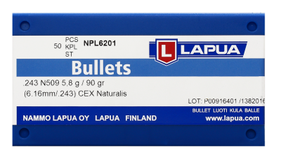 Lapua Geschosse 6mm, Naturalis Solid 90gr N509