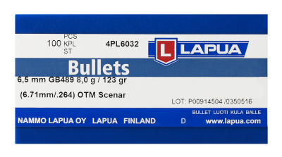 Lapua bullet 6.5mm, Scenar OTM 123gr GB489