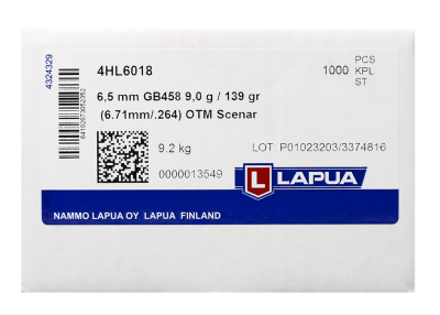 Lapua Projectile 6.5mm, Scenar OTM 139gr GB458