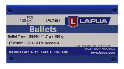 Lapua Projectile 7mm, Scenar-L OTM 180gr GB554