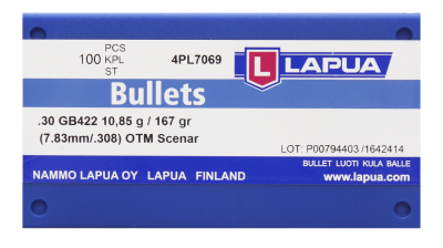 Lapua bullet 7.62mm, Scenar OTM 167gr GB422