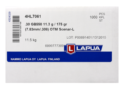 Lapua Projectile 7.62mm, Scenar-L OTM 175gr GB550