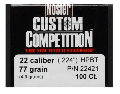 Nosler Projectile .22, CC HPBT 77gr (100Pcs.)
