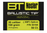40.7230 - Nosler Projectile .30, BallisticTip 168gr (50Pcs.)