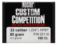 Nosler Projectile .22, CC HPBT 80gr (100Pcs.)
