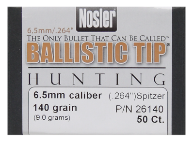 Nosler Projectile 6.5mm,BallisticTip 140gr(50Pcs.)