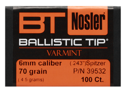 Nosler Geschosse 6mm, BallisticTip 70gr (100Pcs.)