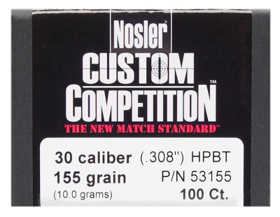 Nosler Projectile .30, CC HPBT 155gr (100Pcs.)