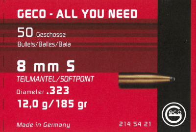 Geco Ballles 8mmS [.323], Teilmantel 185gr/12g
