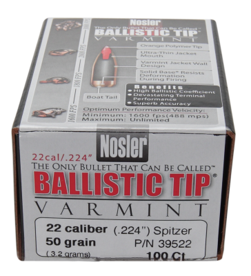 Nosler Projectile .22, BallisticTip 50gr (100Pcs.)