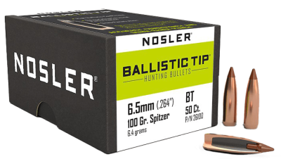 Nosler Projectile 6.5mm,BallisticTip 100gr(50Pcs.)