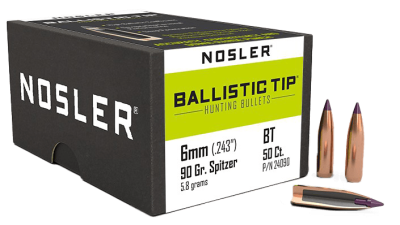 Nosler Projectile 6mm, BallisticTip 90gr (50Pcs.)