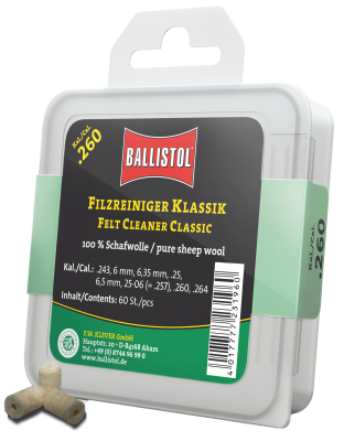 Ballistol Filzreiniger Klassik, Kal. .260 (60Stk)