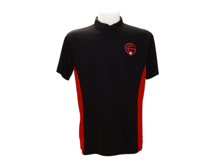 G+E Polo Shirt, Unisex schwarz/rot XS-3XL