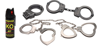 Defense spray + handcuffs